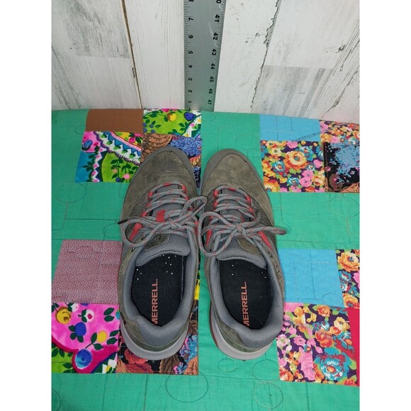 Men’s Merrell Zion Hiking Shoes Vibram FlexPlate Gray / Orange - Size 8 - Picture 8 of 10